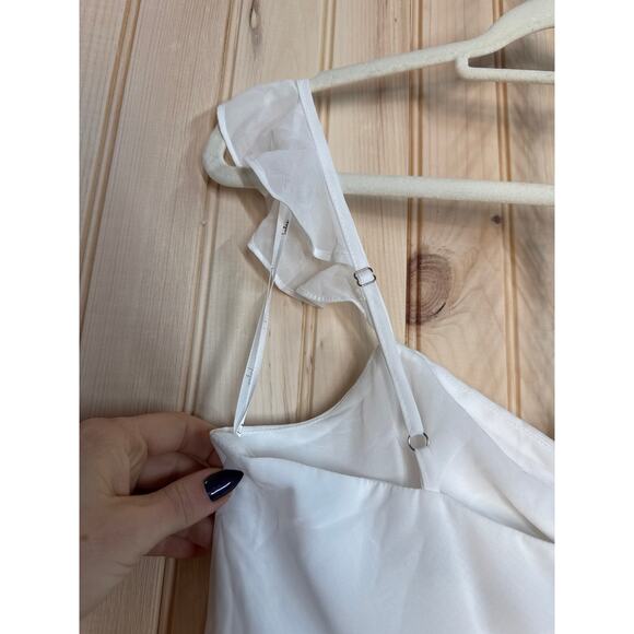 NWT Lulus The Way to Love White Ruffled Maxi Dress Resortwear Cut Out Size S - Picture 9 of 11